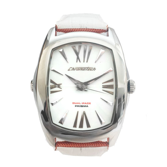 Chronotech Orange Leather Watch Chronotech Light Gray