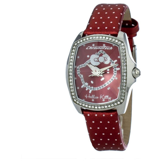 Chronotech Red Leather Watch Chronotech Dim Gray