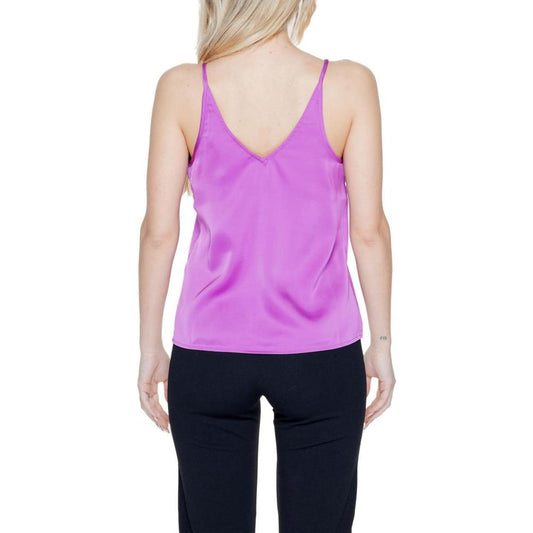 Vila Clothes Pink Polyester Tops & T-Shirt Vila Clothes Plum