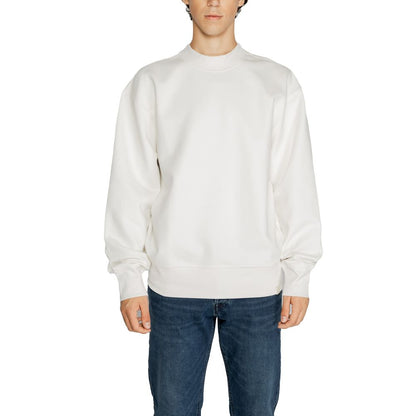 Calvin Klein Jeans White Recycled Cotton Sweatshirt