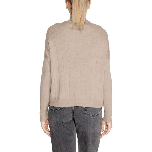 Only Beige Acrylic Sweater Only Dark Gray