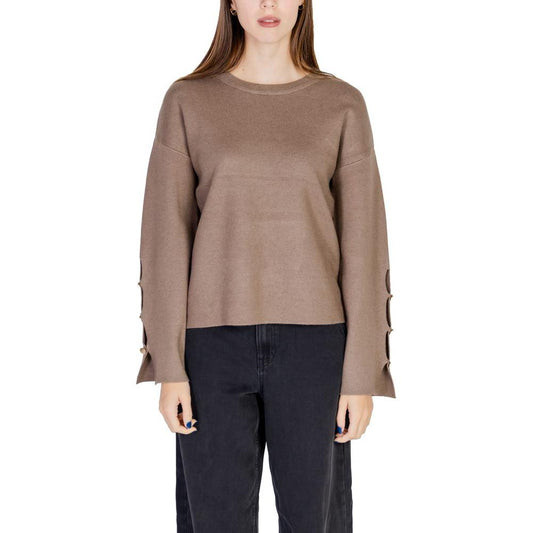 Vila Clothes Gray Viscose Tops & T-Shirt Vila Clothes Rosy Brown