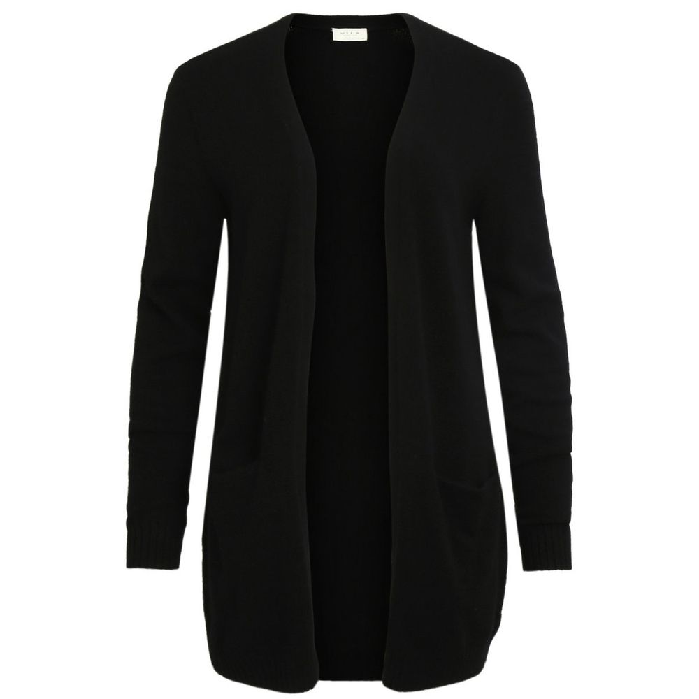 Vila Clothes Black Viscose Cardigan Vila Clothes