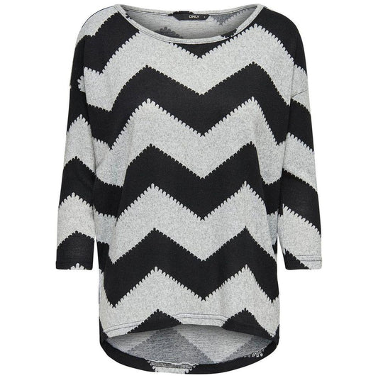 Only Gray Polyester Tops & T-Shirt Only Black