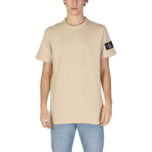 Calvin Klein Jeans Beige Cotton T-Shirt Calvin Klein Jeans Gray