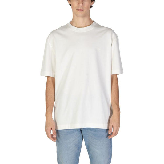 Calvin Klein Jeans Beige Recycled Cotton T-Shirt Calvin Klein Jeans Light Gray