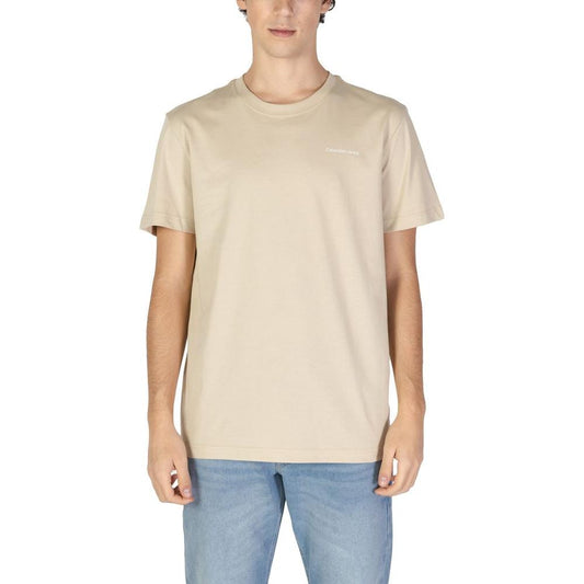 Calvin Klein Jeans Beige Cotton T-Shirt Calvin Klein Jeans Gray