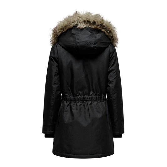 Only Black Polyester Jackets & Coat Only Black