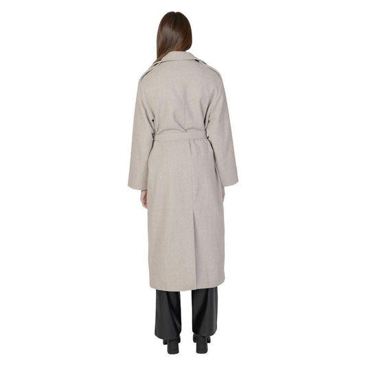 Only Beige Polyester Jackets & Coat Only Gray