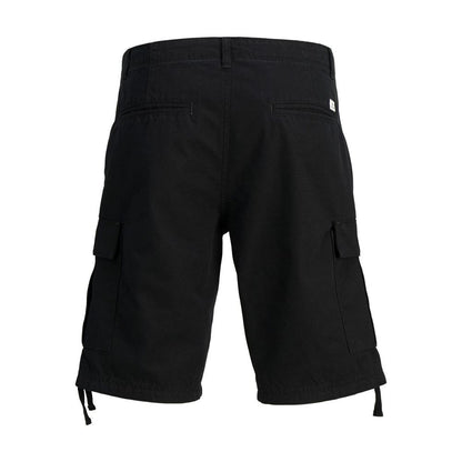 Jack Jones Black Cotton Bermuda Shorts