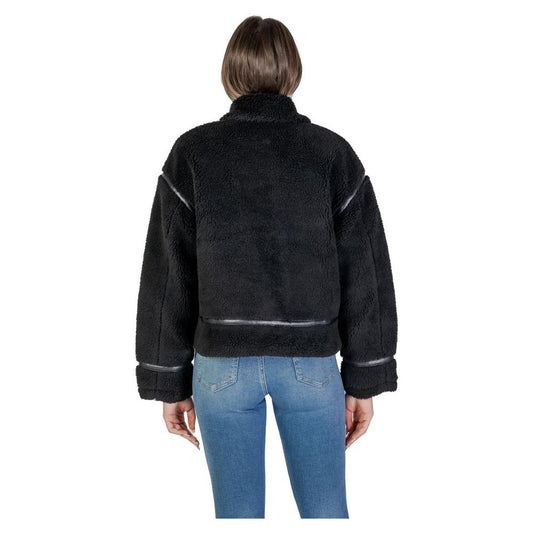 Only Black Polyester Jackets & Coat Only Black