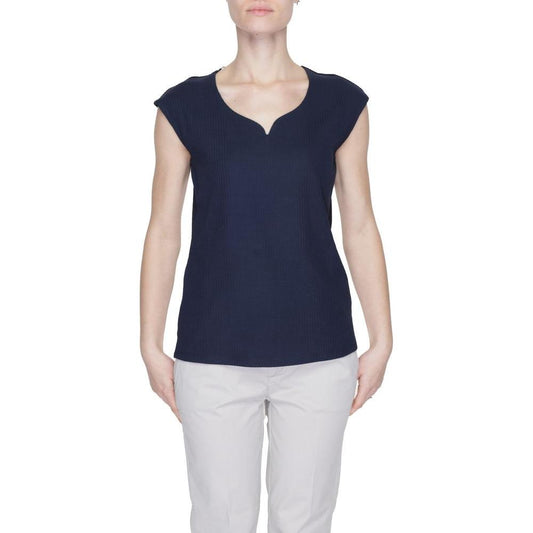 Street One Blue Cotton Tops & T-Shirt Street One Dark Slate Gray