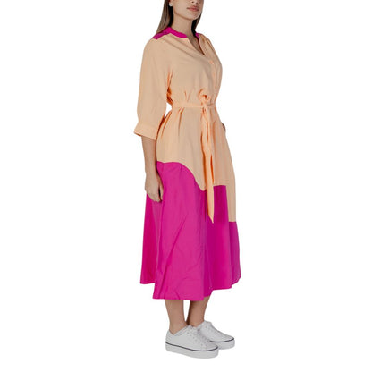 B.Young Orange Cotton Long Dress 1728,34 | XXS,71956299936,B.Young,Clothing,Dresses - Clothing,IT38|XS,Long - Dresses - Clothing,New with tags,Orange,Women