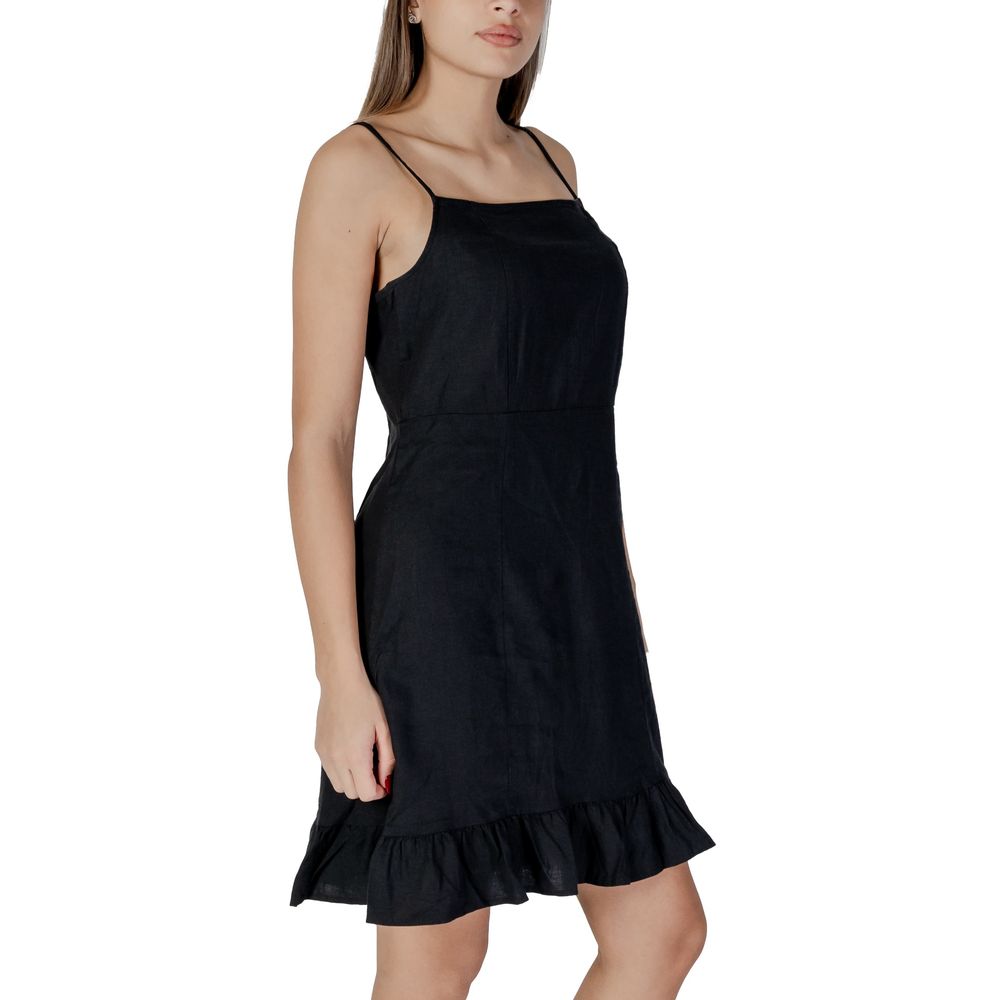 B.Young Black Linen Midi Dress 1728,71956299936,B.Young,Black,Clothing,Dresses - Clothing,Dresses - Women - Clothing,IT38|XS,IT40|S,Midi - Dresses - Clothing,New with tags,Women,Women - Clothing