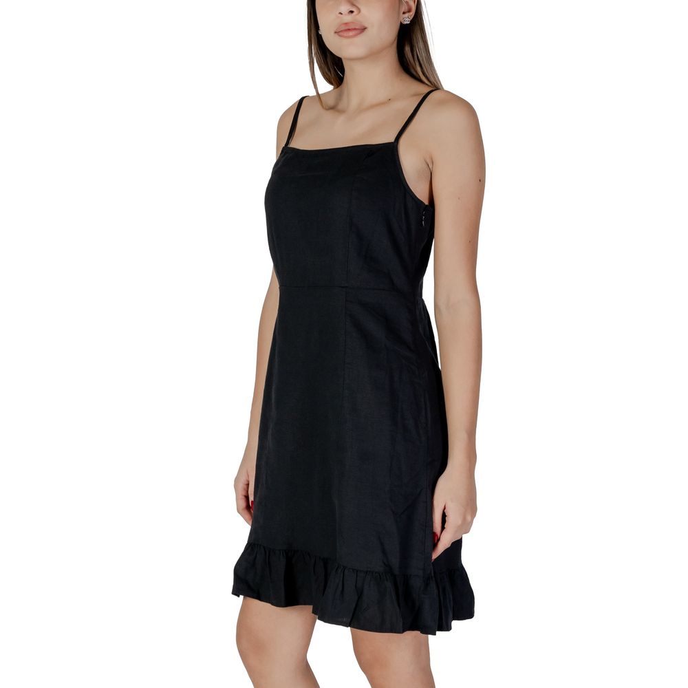 B.Young Black Linen Midi Dress 1728,71956299936,B.Young,Black,Clothing,Dresses - Clothing,Dresses - Women - Clothing,IT38|XS,IT40|S,Midi - Dresses - Clothing,New with tags,Women,Women - Clothing
