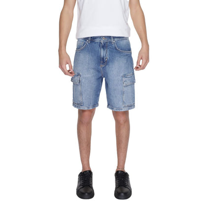 Antony Morato Blue Cotton Bermuda Shorts