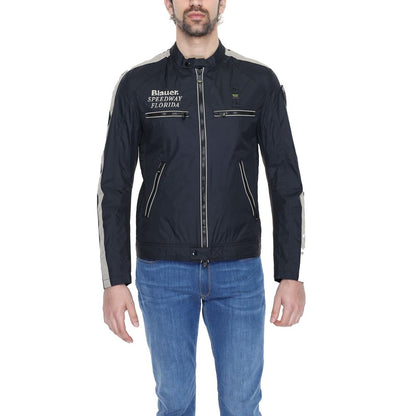 Blauer Black Polyamide Biker Jacket 1728,71956299936,Biker Jackets - Jackets & Coats - Clothing,Black,Blauer,Clothing,IT54 | XXL,Jackets & Coats - Clothing,Men,New with tags