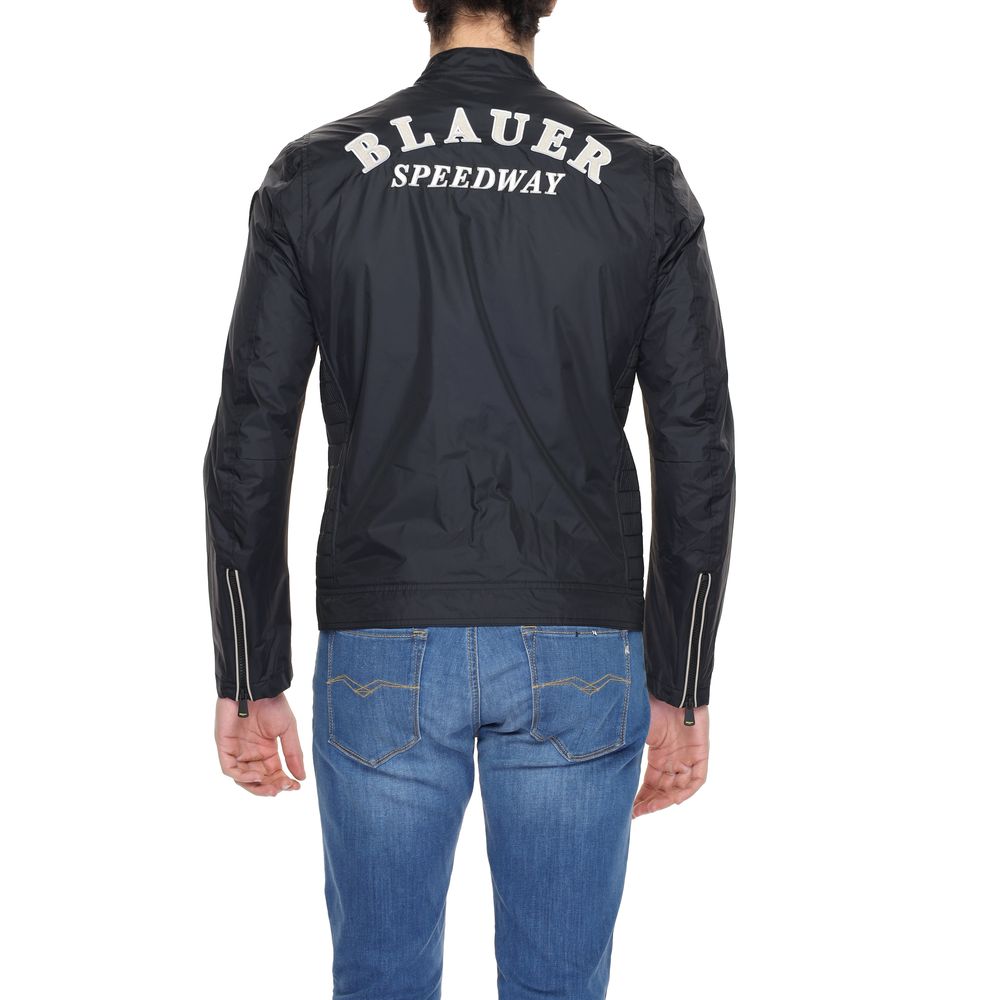 Blauer Black Polyamide Biker Jacket 1728,71956299936,Biker Jackets - Jackets & Coats - Clothing,Black,Blauer,Clothing,IT54 | XXL,Jackets & Coats - Clothing,Men,New with tags