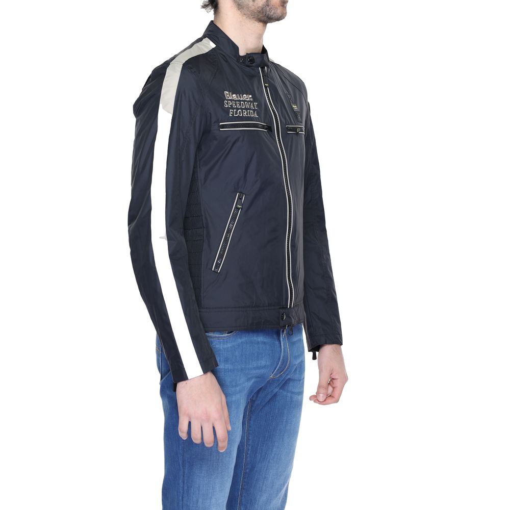 Blauer Black Polyamide Biker Jacket 1728,71956299936,Biker Jackets - Jackets & Coats - Clothing,Black,Blauer,Clothing,IT54 | XXL,Jackets & Coats - Clothing,Men,New with tags