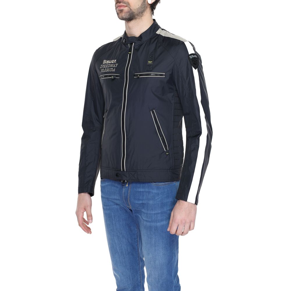 Blauer Black Polyamide Biker Jacket 1728,71956299936,Biker Jackets - Jackets & Coats - Clothing,Black,Blauer,Clothing,IT54 | XXL,Jackets & Coats - Clothing,Men,New with tags
