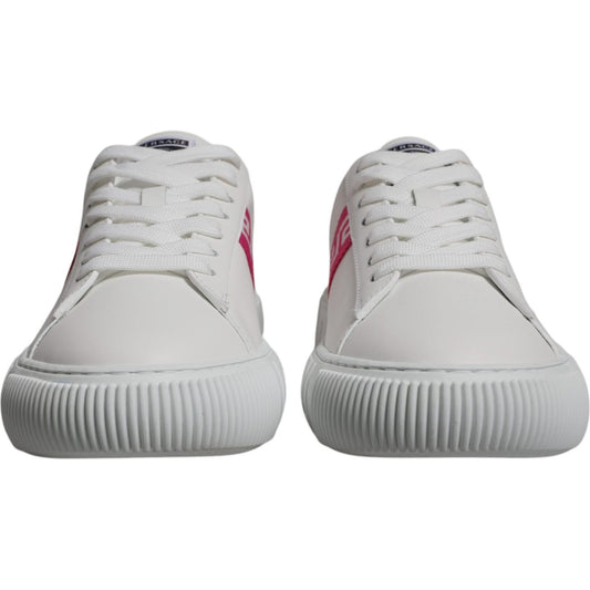 VersaceVersace White Pink Greca Print Platform Low Top Sneakers Shoes1728,67345645728,EU42/US9,Material: 100% Calf Leather,Men,New with tags,Sneakers - Men - Shoes,Versace,White
