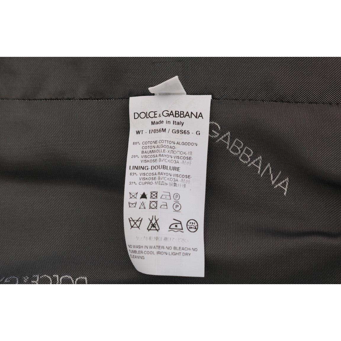 Dolce & Gabbana Gray STAFF Cotton Striped Vest