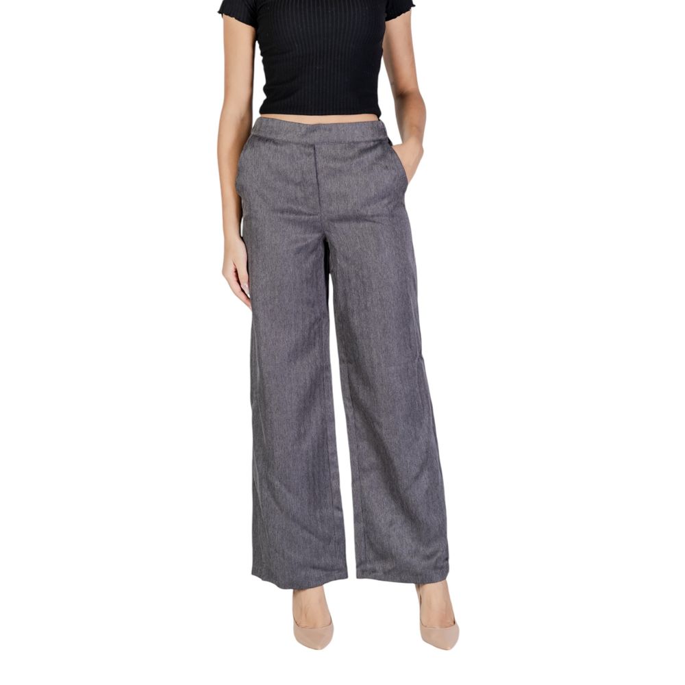Jacqueline De Yong Gray Polyester Casual Pants