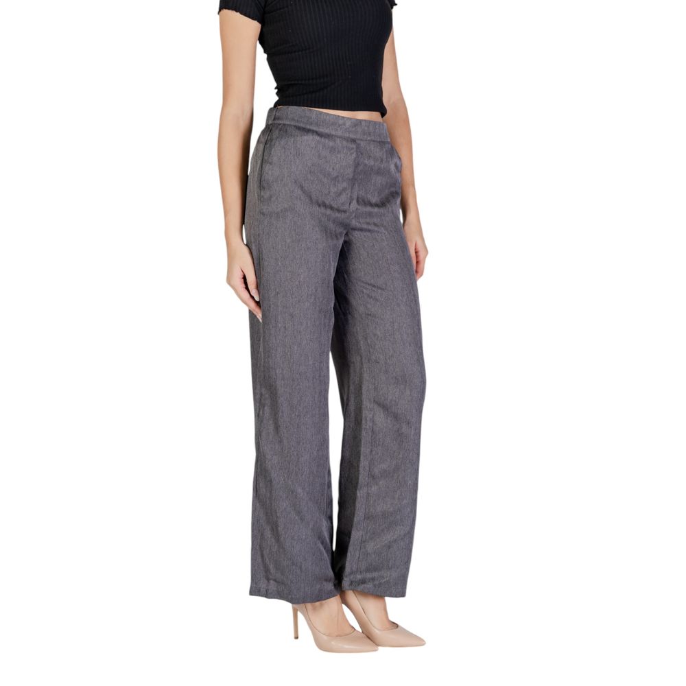 Jacqueline De Yong Gray Polyester Casual Pants