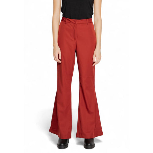 Vero Moda Red Polyester Flared Pants 1728,42/32 (W46),71956299936,Clothing,Flared Pants - Pants - Clothing,New with tags,Pants - Clothing,Red,Vero Moda,Women