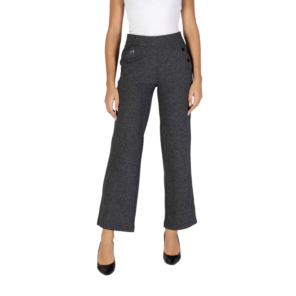 Street One Black Polyester Casual Pants