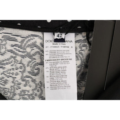Dolce & Gabbana Black Polka Dot Sicily Crystal Pants