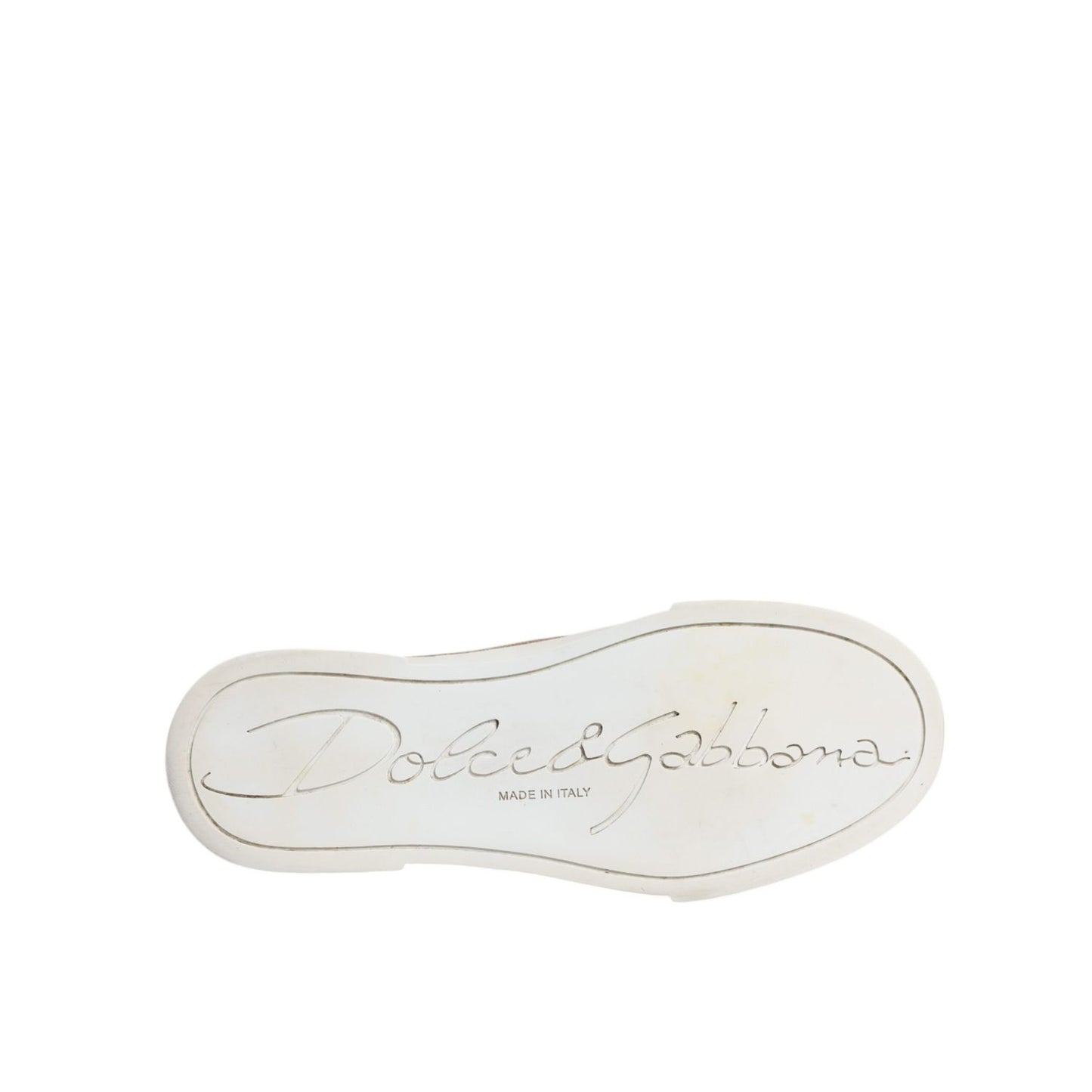 Dolce & Gabbana Gold White Logo Low Top Sneakers Shoes