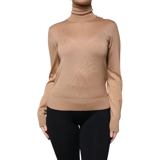 Dolce & GabbanaDolce & Gabbana Brown Turtleneck Long Sleeve Pullover Sweater1728,67345645728,Brown,Dolce & Gabbana,IT40|S,Material: 70% Cashmere 30% Silk,Preowned / Defect,Sweaters - Women - Clothing,Women