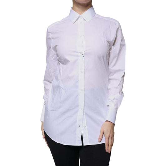 Dolce & GabbanaDolce & Gabbana White Cotton Collared Long Sleeves Shirt Top1728,67345645728,Dolce & Gabbana,IT38 | XS,Material: 100% Cotton,New with tags,Shirts - Women - Clothing,White,Women