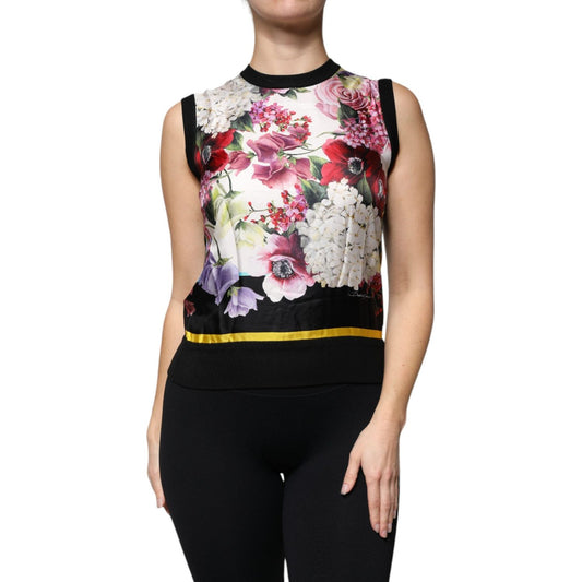 Dolce & GabbanaDolce & Gabbana Multicolor Floral Silk Sleeveless Tank Blouse Top1728,67345645728,Dolce & Gabbana,IT38 | XS,Material: 100% Silk,Multicolor,Preowned / Defect,Tops & T-Shirts - Women - Clothing,Women