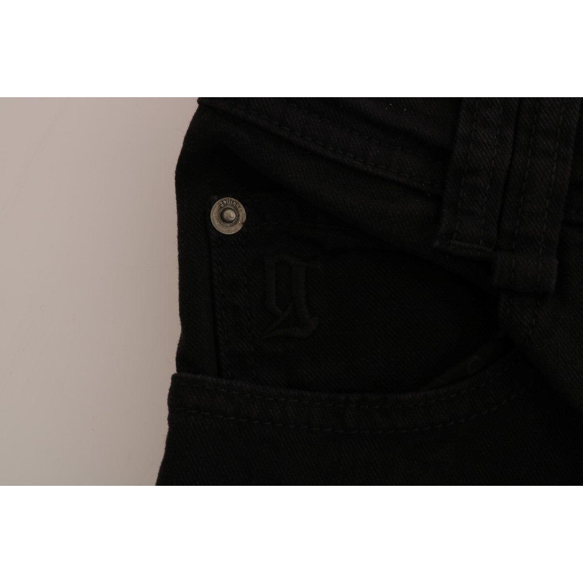 时尚黑色常规版型牛仔裤