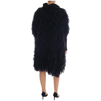 Dolce & Gabbana Black Fringes Wool Pullover Sweater Dolce & Gabbana