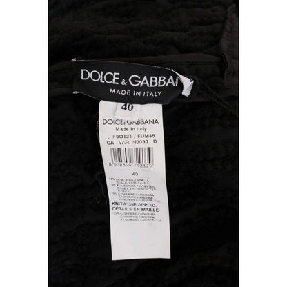 Dolce & Gabbana Black Fringes Wool Pullover Sweater Dolce & Gabbana
