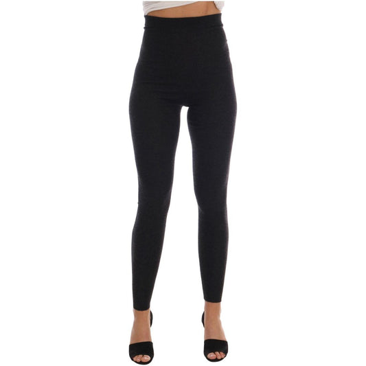 Dolce & Gabbana Elegant Gray Cashmere High Waist Pants Dolce & Gabbana Black