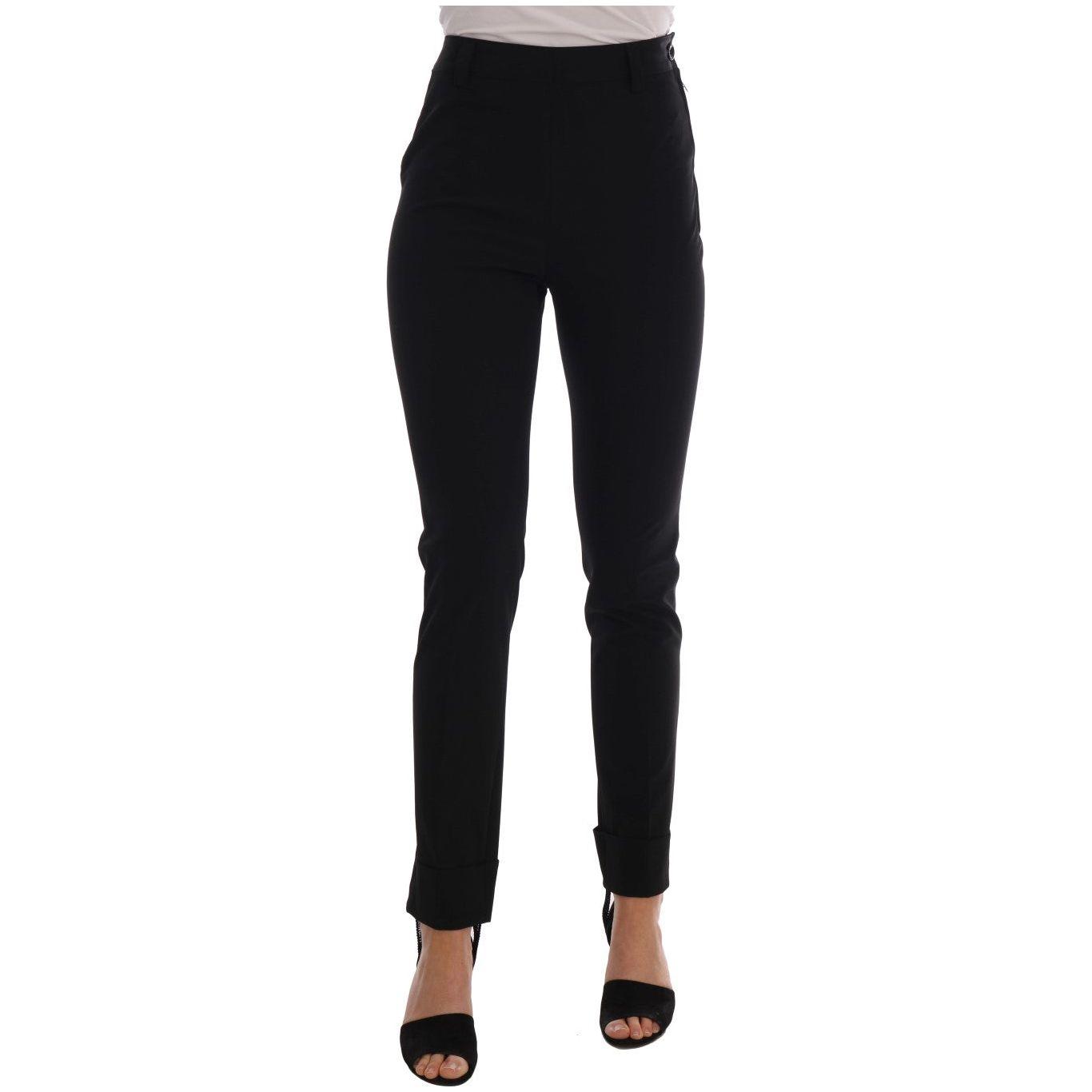 Ermanno Scervino Sleek Black Stirrup Leggings Jeans & Pants Ermanno Scervino