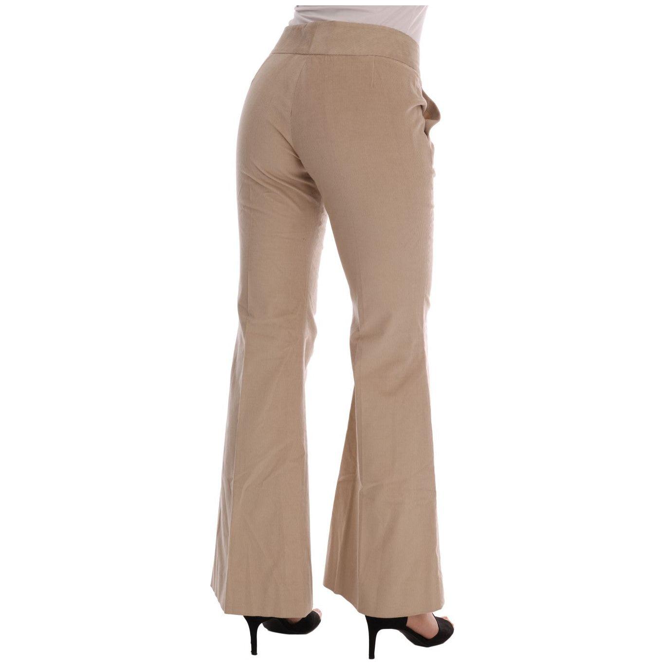 Ermanno Scervino Chic Beige Bootcut Flared Pants Jeans & Pants Ermanno Scervino