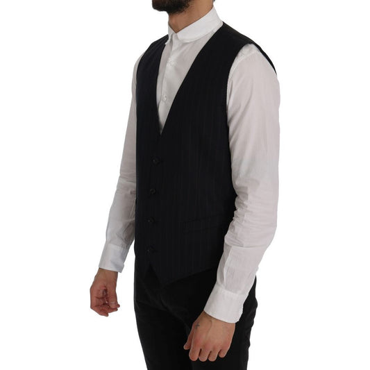 Dolce & Gabbana Elegant Striped Wool Blend Vest Waistcoat Dolce & Gabbana