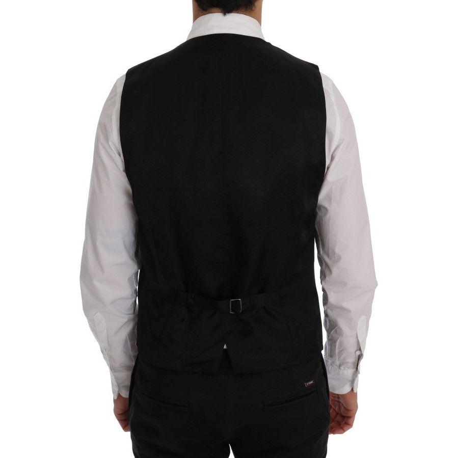 Dolce & Gabbana Blue Wool Stretch Vest