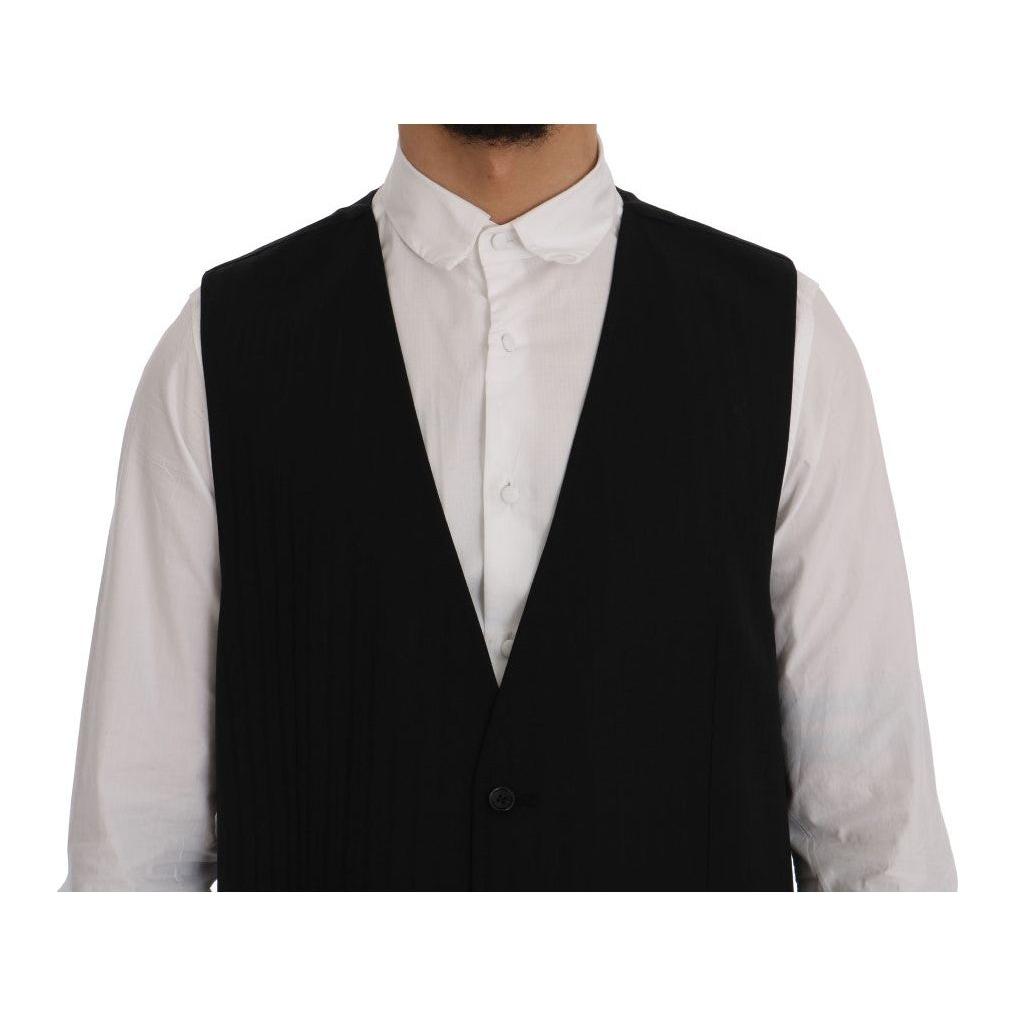 Dolce & Gabbana Black STAFF Wool Stretch Vest