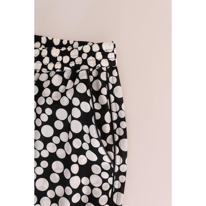 Dolce & Gabbana Black White Polka Dottes Silk Pants Dolce & Gabbana