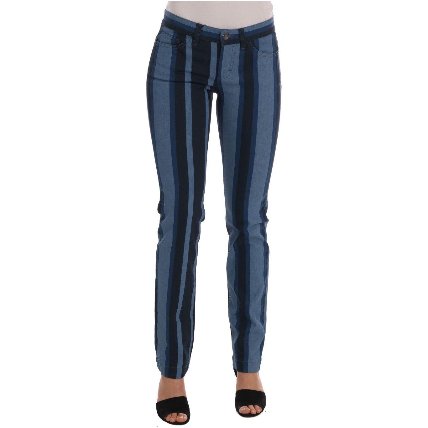 Dolce & Gabbana Blue GIRLY Striped Cotton Jeans Dolce & Gabbana