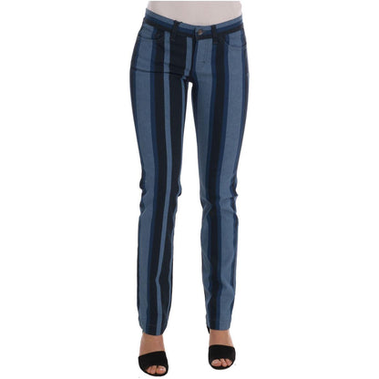 Dolce & Gabbana Blue GIRLY Striped Cotton Jeans Dolce & Gabbana