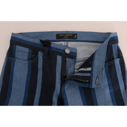 Dolce & Gabbana Blue GIRLY Striped Cotton Jeans Dolce & Gabbana