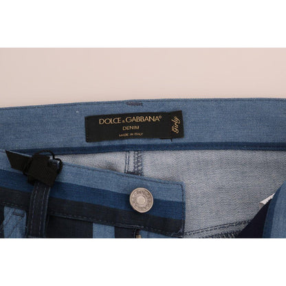 Dolce & Gabbana Blue GIRLY Striped Cotton Jeans Dolce & Gabbana