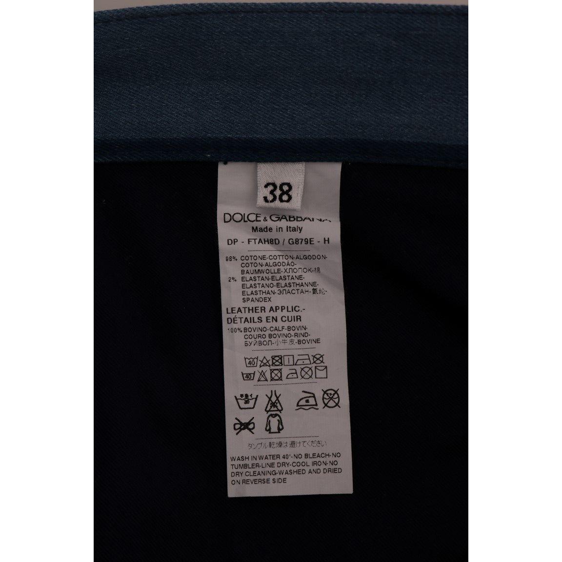 Dolce & Gabbana Blue GIRLY Striped Cotton Jeans Dolce & Gabbana